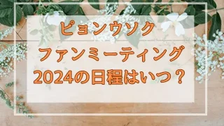 ピョンウソクのファンミ2024の日程いつ？日本の来日予定も調べてみた！