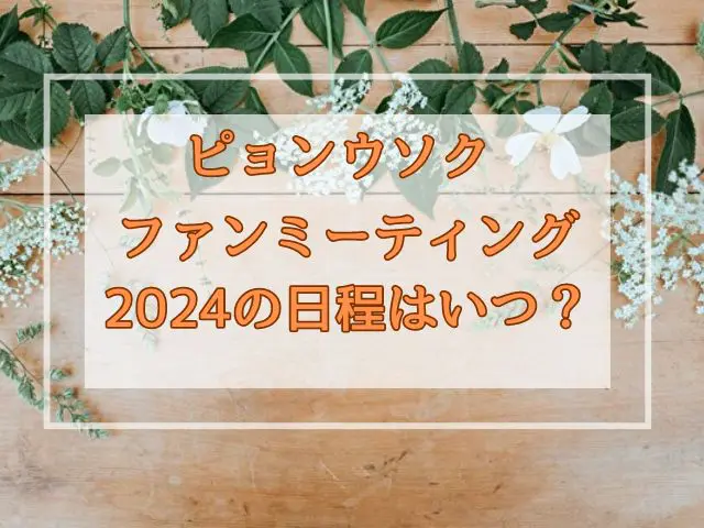 ピョンウソクのファンミ2024の日程いつ？日本の来日予定も調べてみた！